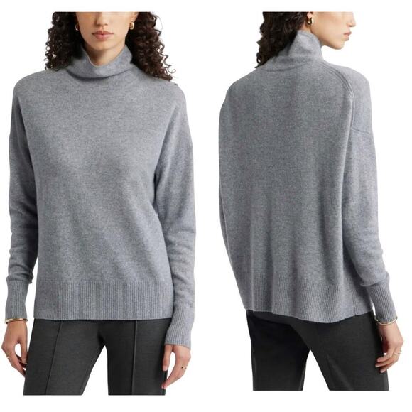 Nordstrom Sweaters - Nordstrom Cashmere Oversized Turtleneck Sweater Sz XL NWT Relaxed Pullover